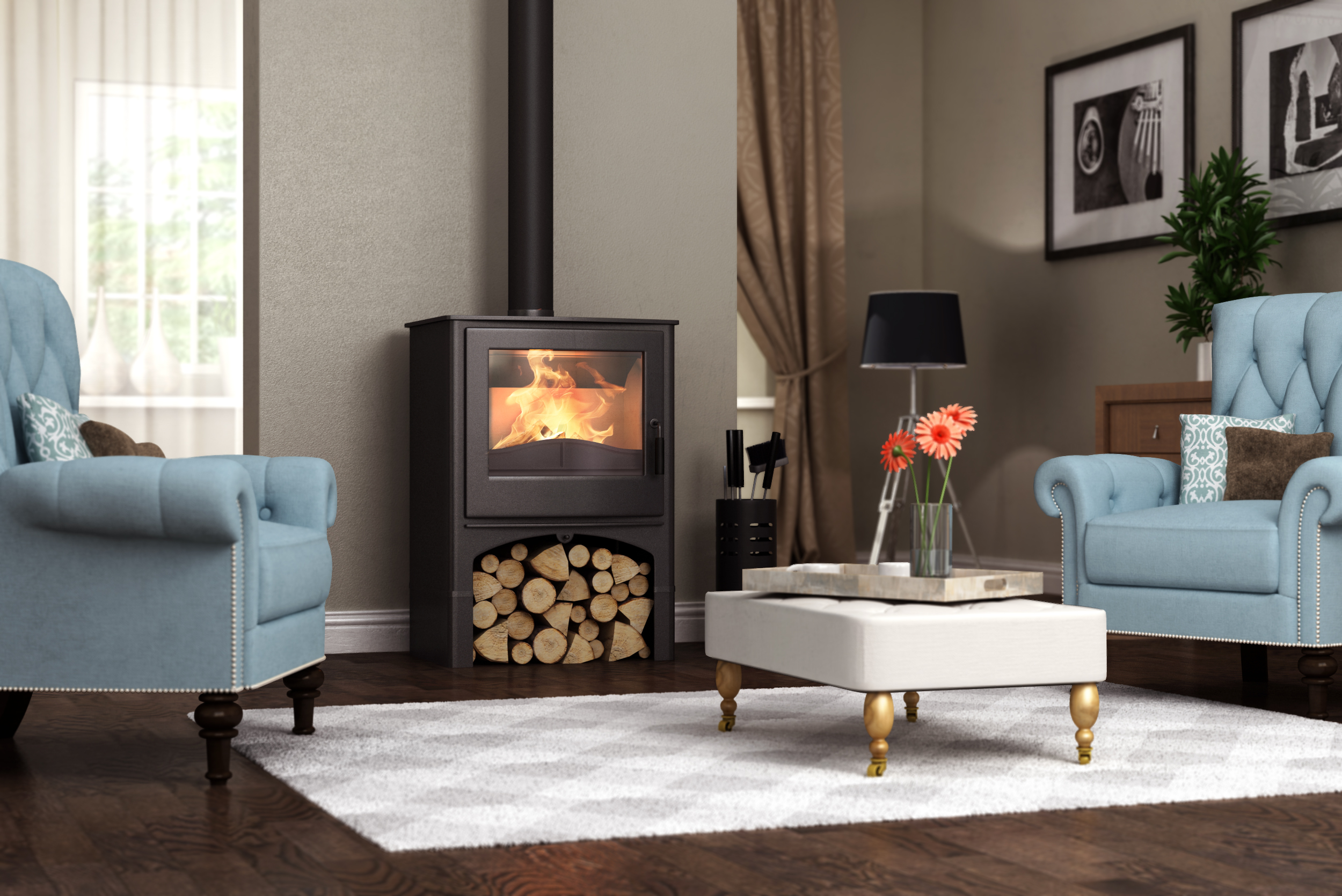 Nordic Fire COTTAGE CV met houtvak