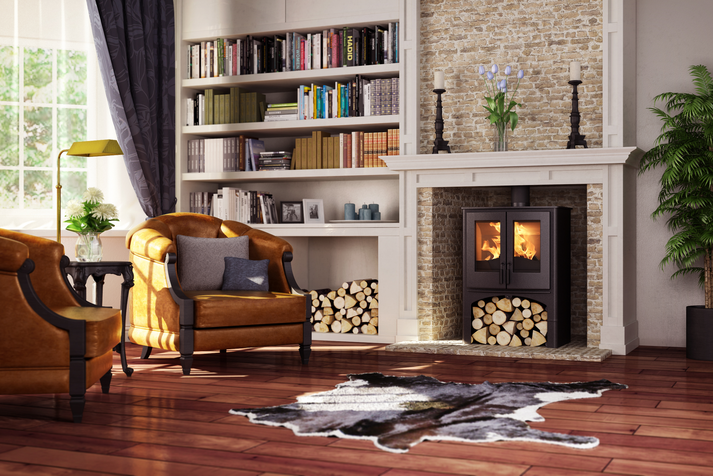 Nordic Fire LODGE CV met houtvak - Afbeelding 3