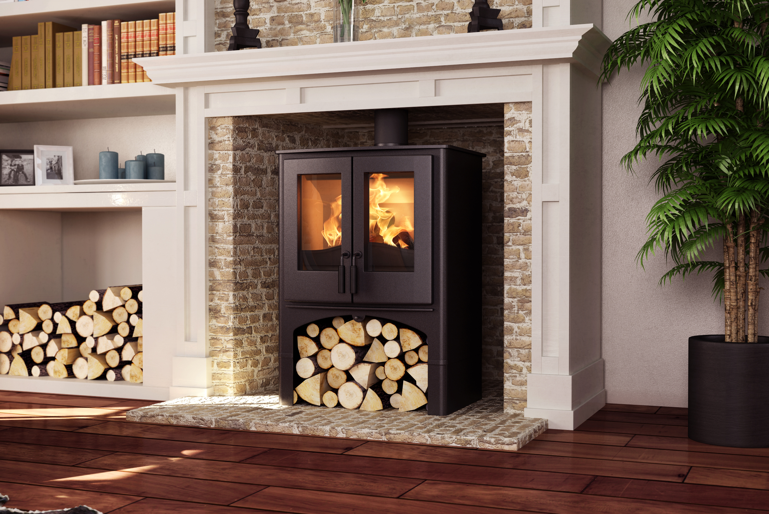 Nordic Fire LODGE CV met houtvak - Afbeelding 4